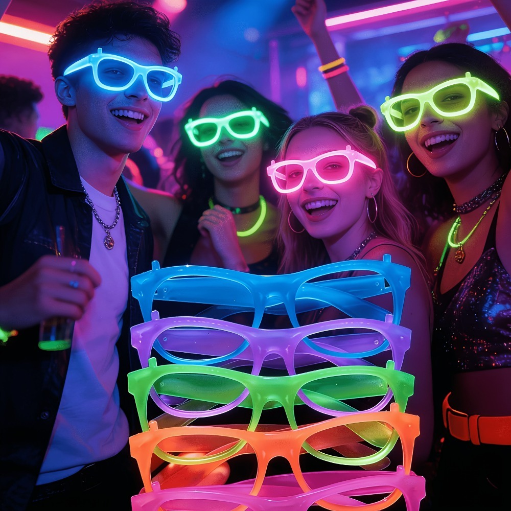 Glow In The Dark Party Glasses - 5/12 szt. Okulary UV Świecące w