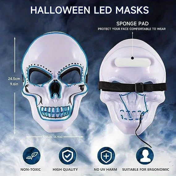 Maska czaszki na Halloween, ma – Led Purge Mask Halloween recenzja i cena