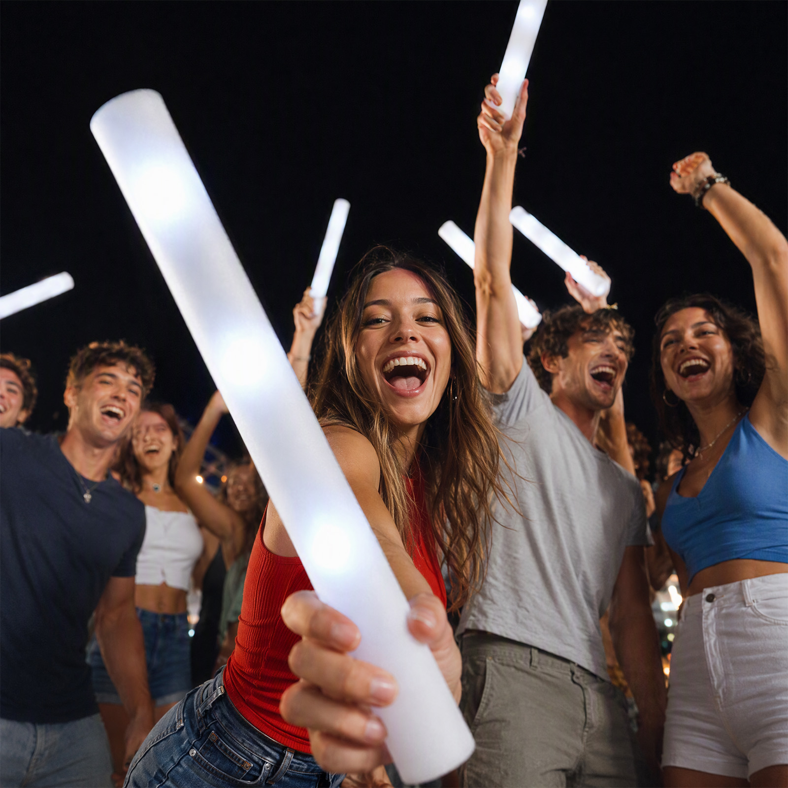 Wielorazowe, białe, piankowe p – Flashing Led Foam Sticks Party recenzja i cena
